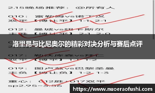 洛里昂与比尼奥尔的精彩对决分析与赛后点评